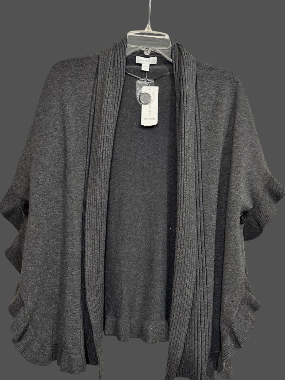 Charter Club Kimono Sweater Wrap Women Size S Gray